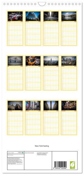 Produktbild: Familienplaner 2026 - New York feeling mit 5 Spalten (Wandkalender, 21 x 45 cm) CALVENDO