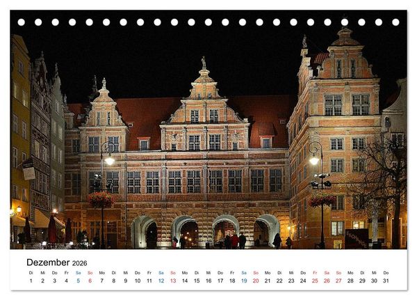 Produktbild: Das alte Danzig - Ein Stadtbummel am Abend (Tischkalender 2026 DIN A5 quer), CALVENDO Monatskalender
