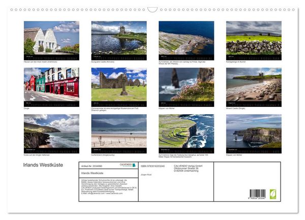 Produktbild: Irlands Westk&uuml;ste (Wandkalender 2026 DIN A2 quer), CALVENDO Monatskalender