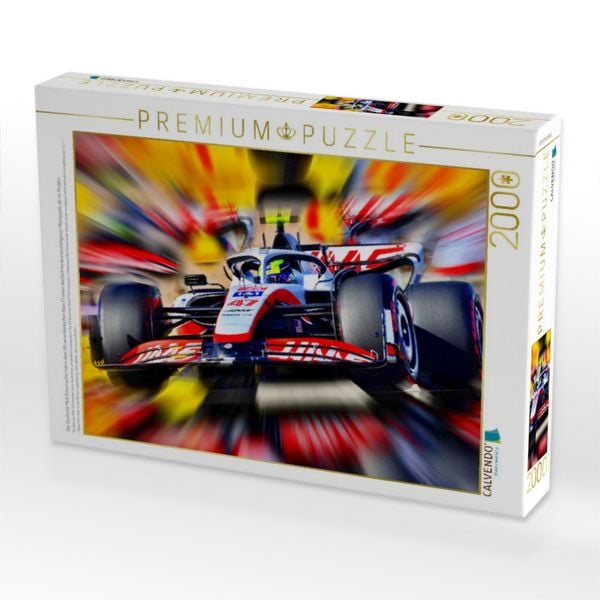 Produktbild: CALVENDO Puzzle Der Deutsche Mick Schumacher hat in dem US-amerikanischen Haas F1 einen deutlich konkurrenzf&auml;higeren Monoposto als im Vorjahr. | 2000