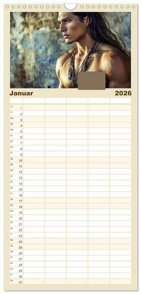 Produktbild: Familienplaner 2026 - Im Bann des Kriegers mit 5 Spalten (Wandkalender, 21 x 45 cm) CALVENDO