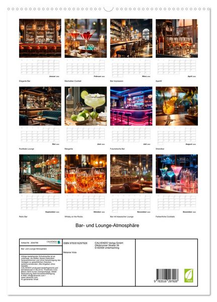Produktbild: Bar- und Lounge-Atmosph&auml;re (hochwertiger Premium Wandkalender 2026 DIN A2 hoch), Kunstdruck in Hochglanz