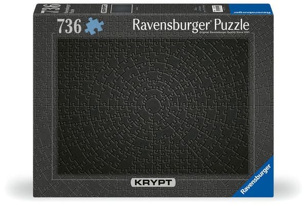 Ravensburger Puzzle 12000054 - Krypt Puzzle Black - Puzzle mit 736 schwarzen Teilen, tolle Herausforderung für Puzzlefans und Knobelfreunde ab 14