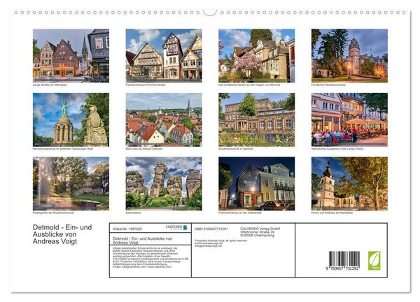 Produktbild: Detmold - Ein- und Ausblicke von Andreas Voigt (hochwertiger Premium Wandkalender 2026 DIN A2 quer), Kunstdruck in Hochglanz