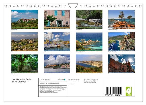 Produktbild: Korsika &ndash; die Perle im Mittelmeer (Wandkalender 2027 DIN A4 quer), CALVENDO Monatskalender
