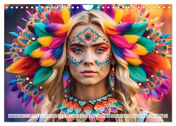 Produktbild: Farben der Weiblichkeit - Kunstvolle KI Portraits (Wandkalender 2026 DIN A4 quer), CALVENDO Monatskalender
