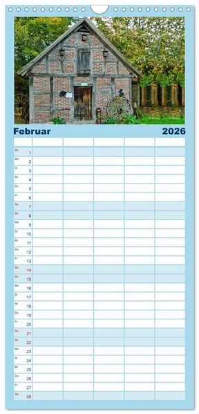 Produktbild: Familienplaner 2026 - Baukunst Fachwerk mit 5 Spalten (Wandkalender, 21 x 45 cm) CALVENDO