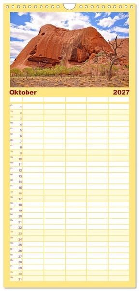 Produktbild: Familienplaner 2027 - Faszination Australien - eine Traumreise mit 5 Spalten (Wandkalender, 21 x 45 cm) CALVENDO
