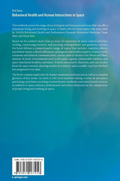 Produktbild: Behavioral Health and Human Interactions in Space