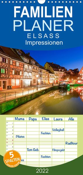Produktbild: Familienplaner E L S A S S Impressionen (Wandkalender 2022 , 21 cm x 45 cm, hoch)
