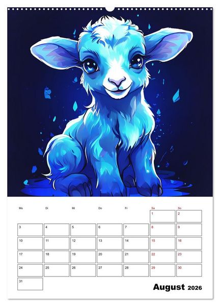 Produktbild: Tierisches Horoskop (hochwertiger Premium Wandkalender 2026 DIN A2 hoch), Kunstdruck in Hochglanz