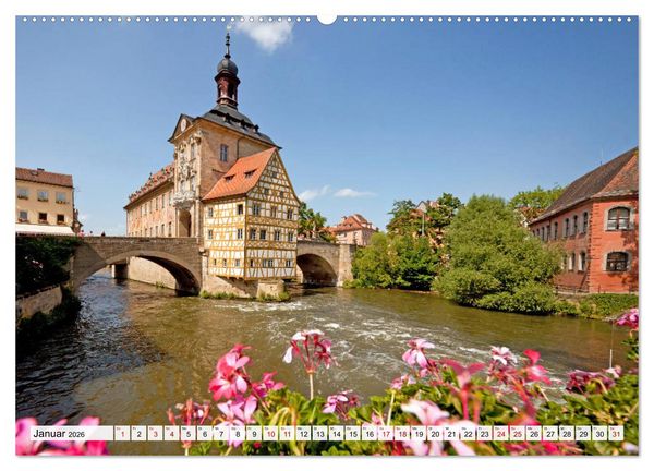 Produktbild: Franken - Bamberg, Bayreuth, Coburg, N&uuml;rnberg, Rothenburg, W&uuml;rzburg (Wandkalender 2026 DIN A2 quer), CALVENDO Monatskalender