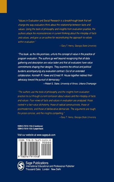 Produktbild: Values in Evaluation and Social Research