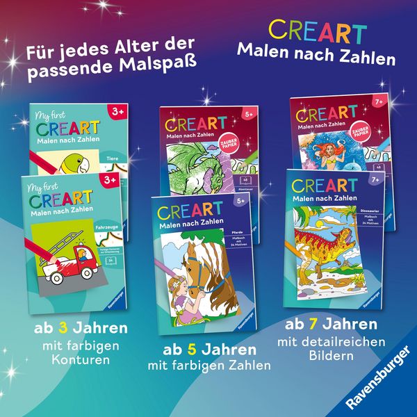 Produktbild: CreArt Malen nach Zahlen ab 7 Zauberpapier - Meerjungfrauen