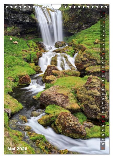 Produktbild: Wasserf&auml;lle auf Island (Wandkalender 2026 DIN A4 hoch), CALVENDO Monatskalender