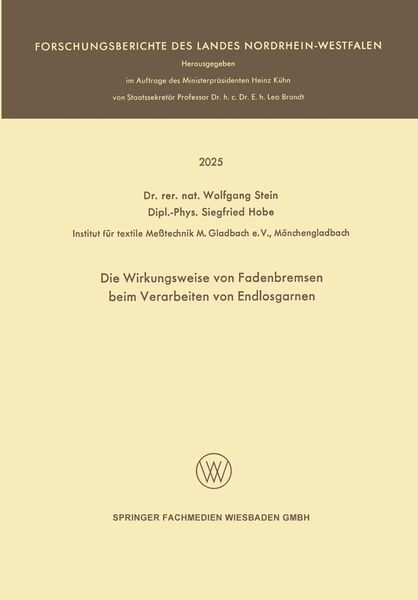 Produktbild: Die Wirkungsweise von Fadenbremsen beim Verarbeiten von Endlosgarnen