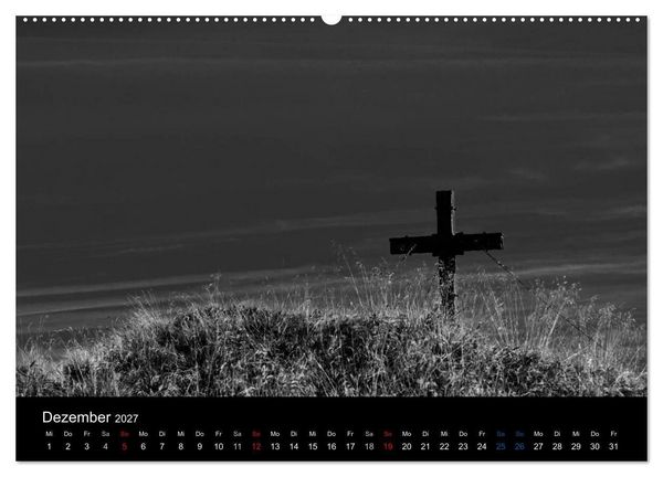 Produktbild: BERGE IN SCHWARZ WEISS (Wandkalender 2027 DIN A2 quer), CALVENDO Monatskalender