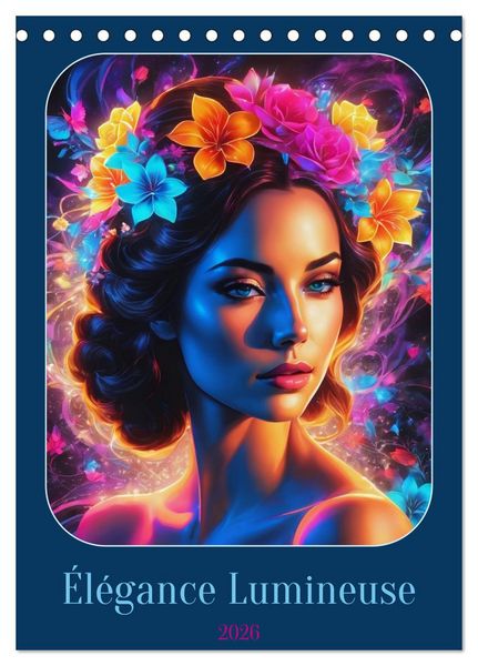 Élégance Lumineuse (Calendrier de bureau 2026 DIN A5 horizontal), CALVENDO calendrier mensuel