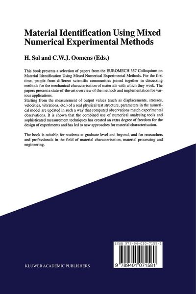 Produktbild: Material Identification Using Mixed Numerical Experimental Methods