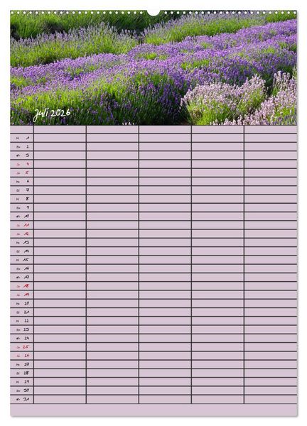 Produktbild: Naturzauber Lavendel - Familienplaner (Wandkalender 2026 DIN A2 hoch), CALVENDO Monatskalender