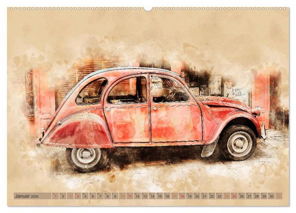 Produktbild: Die Ente, Deux Chevaux, 2CV (Wandkalender 2026 DIN A2 quer), CALVENDO Monatskalender