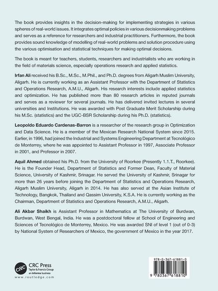 Produktbild: Optimal Decision Making in Operations Research and Statistics