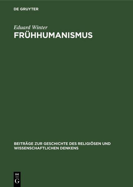 Produktbild: Fr&uuml;hhumanismus