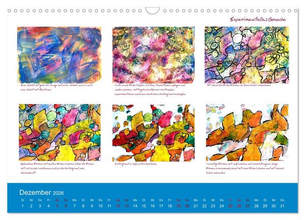 Produktbild: Mal einfach mit ! 12 ausf&uuml;hrliche Schritt f&uuml;r Schritt Anleitungen (Wandkalender 2026 DIN A3 quer), CALVENDO Monatskalender
