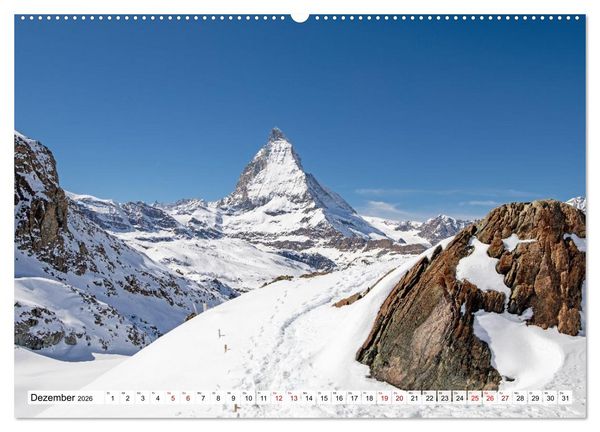 Produktbild: Matterhorn - Eiger, M&ouml;nch und Jungfrau: Rund um die zeitlosen Gipfel (hochwertiger Premium Wandkalender 2026 DIN A2 quer), Kunstdruck in Hochglanz