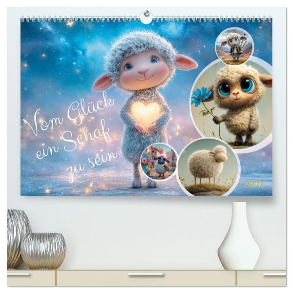 Produktbild: Vom Gl&uuml;ck ein Schaf zu sein (hochwertiger Premium Wandkalender 2027 DIN A2 quer), Kunstdruck in Hochglanz