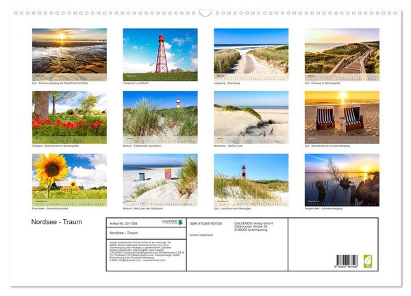 Produktbild: Nordsee - Traum (Wandkalender 2026 DIN A2 quer), CALVENDO Monatskalender