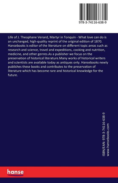 Produktbild: Life of J. Theophane Venard, Martyr in Tonquin