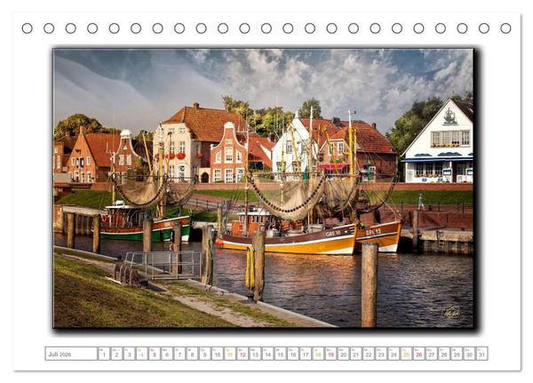 Produktbild: Ostfriesland - die bezaubernden alten H&auml;fen (Tischkalender 2026 DIN A5 quer), CALVENDO Monatskalender