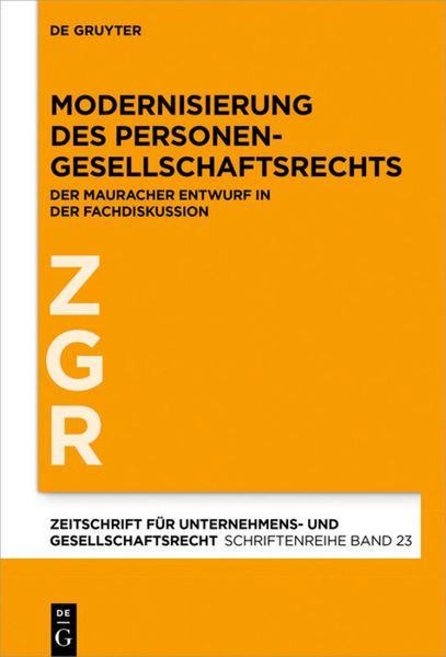 Produktbild: Modernisierung des Personengesellschaftsrechts
