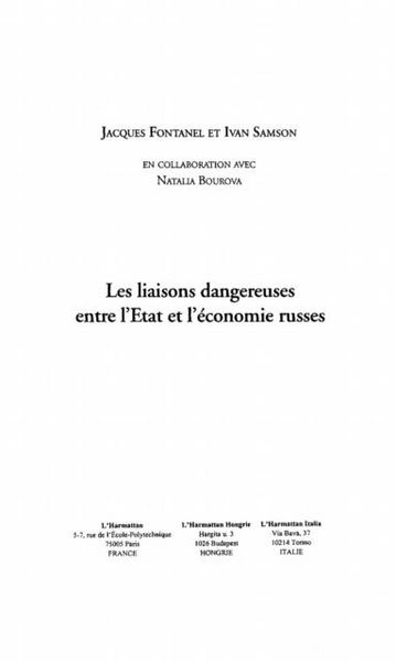 Produktbild: Les liaisons dangereuses entrel'Etat et l'economie russes