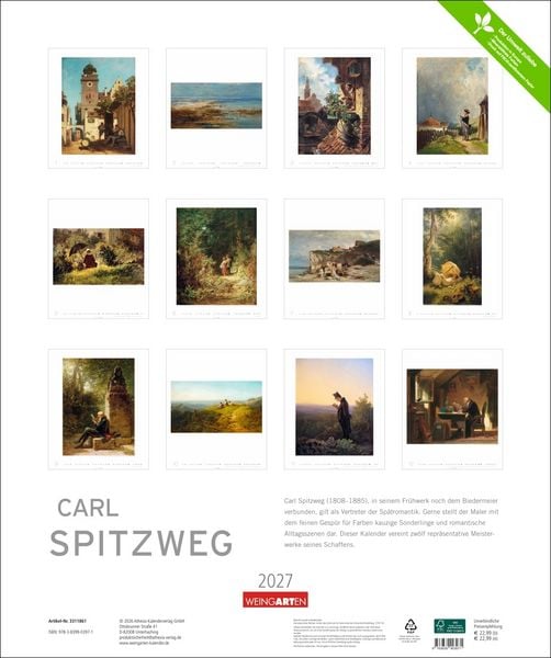 Produktbild: Carl Spitzweg Edition Kalender 2027