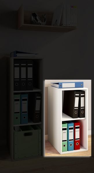 Produktbild: Holz B&uuml;ro Regal B&uuml;cher Ordner Aktenregal Lona l 2f