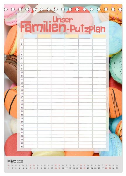 Produktbild: Unser Familien-Putzplan & Kalender 2026 (Tischkalender 2026 DIN A5 hoch), CALVENDO Monatskalender