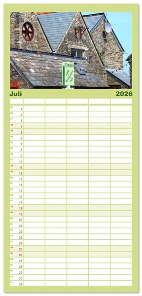 Produktbild: Familienplaner 2026 - Cornwall im Fr&uuml;hling mit 5 Spalten (Wandkalender, 21 x 45 cm) CALVENDO