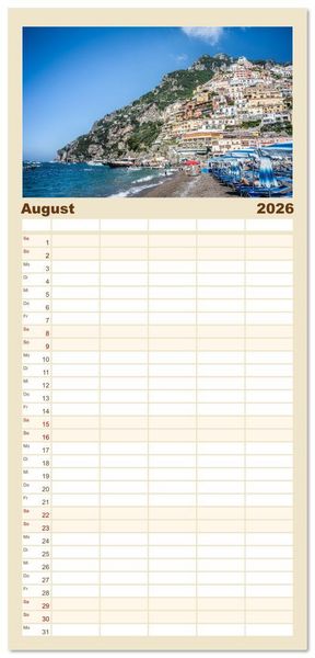Produktbild: Familienplaner 2026 - Italien - zwischen Dolomiten und Amalfik&uuml;ste mit 5 Spalten (Wandkalender, 21 x 45 cm) CALVENDO
