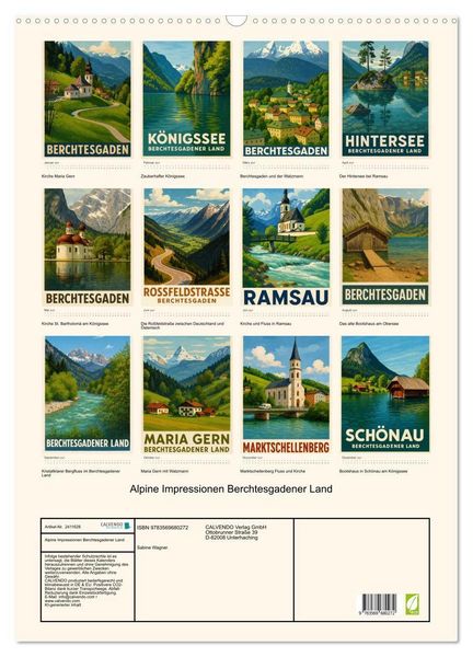 Produktbild: Alpine Impressionen Berchtesgadener Land (Wandkalender 2027 DIN A2 hoch), CALVENDO Monatskalender