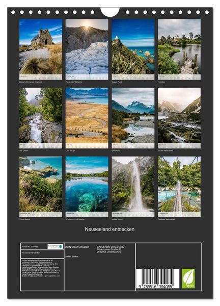 Produktbild: Neuseeland entdecken (Wandkalender 2026 DIN A4 hoch), CALVENDO Monatskalender