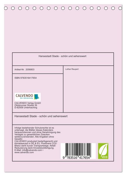 Produktbild: Hansestadt Stade - sch&ouml;n und sehenswert (Tischkalender 2026 DIN A5 hoch), CALVENDO Monatskalender