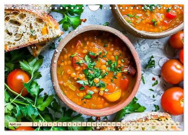 Produktbild: Alles Tomate oder was?! - Herzhafte Speisen rund um die Tomate (Wandkalender 2026 DIN A4 quer), CALVENDO Monatskalender