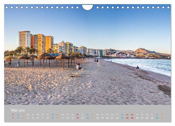 Produktbild: Malaga - andalusische Mittelmeerk&uuml;ste (Wandkalender 2026 DIN A4 quer), CALVENDO Monatskalender