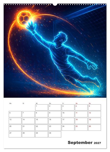Produktbild: Vision Fu&szlig;ball Licht - Kraft - Spiel (hochwertiger Premium Wandkalender 2027 DIN A2 hoch), Kunstdruck in Hochglanz