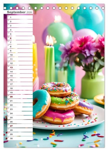 Produktbild: Festliche Momente - Ein Jahr mit KI Geburtstagen (Tischkalender 2026 DIN A5 hoch), CALVENDO Monatskalender