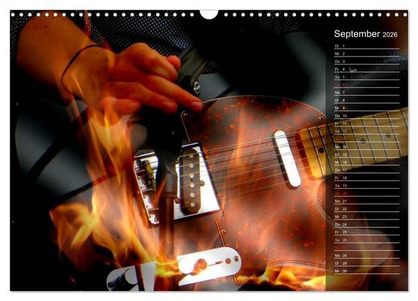 Produktbild: Rockgitarren Power (Wandkalender 2026 DIN A3 quer), CALVENDO Monatskalender