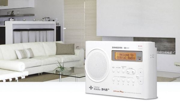 Produktbild: Sangean DPR-69+ Kofferradio DAB+, UKW Akku-Ladefunktion Wei&szlig;