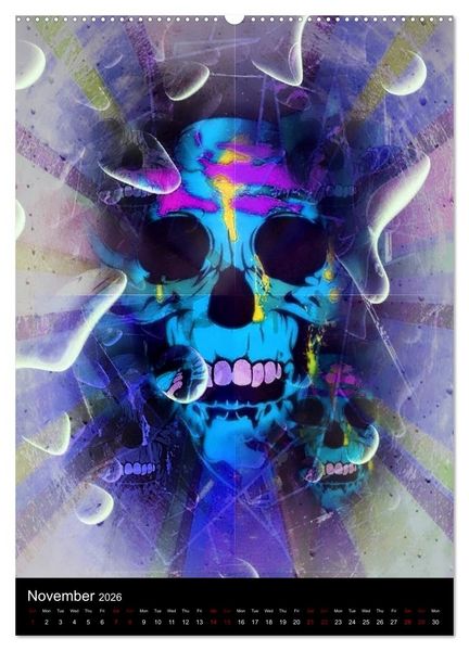 Produktbild: Skulls by Nico Bielow (High Quality Premium Wall Calendar 2026 DIN A2 portrait),CALVENDO 12 Month Wall Calendar